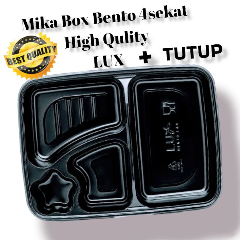 Jual Mika Bento Mika Bento Sekat 4 Merk Lux Kotak Nasi Bento Tray