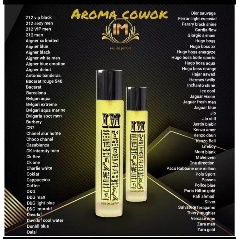 IM PARFUME MEDAN/HARGA 11 BOTOL/BISA REQUEST AROMA(KHUSUS JNE ATAU SHOPE EXPRES)