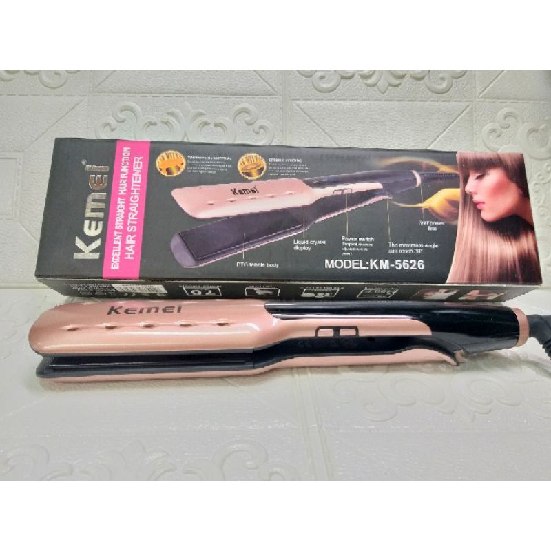 KEMEI PLAT LEBAR CATOK RAMBUT SALON SUHU LED DIGITAL