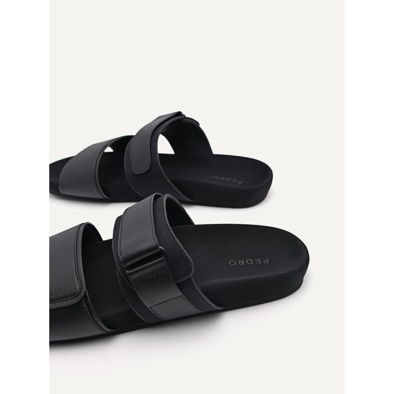 SANDAL SLIDE PEDRO PRIA ORIGINAL CASUAL BRANDED HITAM PM118