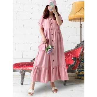 Baju Dress Wanita Trandy Terbaru 2021 Model Kekinian Dress Lengan Pendek Anggun Maudi Dress Dress Na