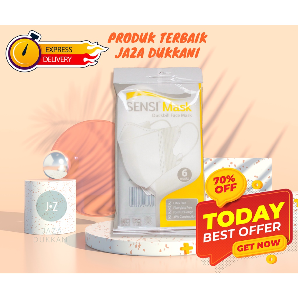 Sensi Duckbill Masker Viral 3-Ply Premium Gold Pack isi 6 (Barang Resmi 100% PT. Arista Latindo)