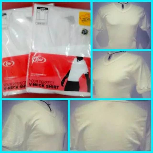 RIDER V-Neck Shirt R.222B Putih