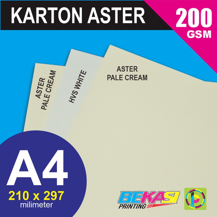 Jual Kertas Karton Aster Fancy Paper 200 GSM ukuran A4 Warna Cream Berkualitas