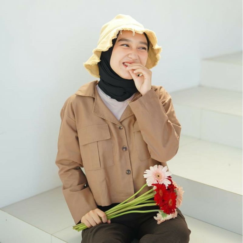JOZY PARKA LINEN OUTER KOREAN STYLISH HITS OOTD