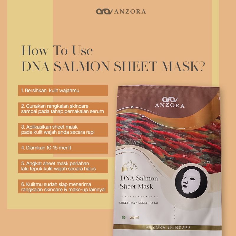 SHEET MASK SALMON ANZORA/SHEET MASK/DNA SALMON/MASKER WAJAH ANZORA
