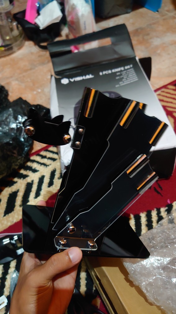 Anqi 1888 8 In 1 Kitchen Pisau Set / Talenan, Pisau, Pengupas, Gunting Dapur Knife Set