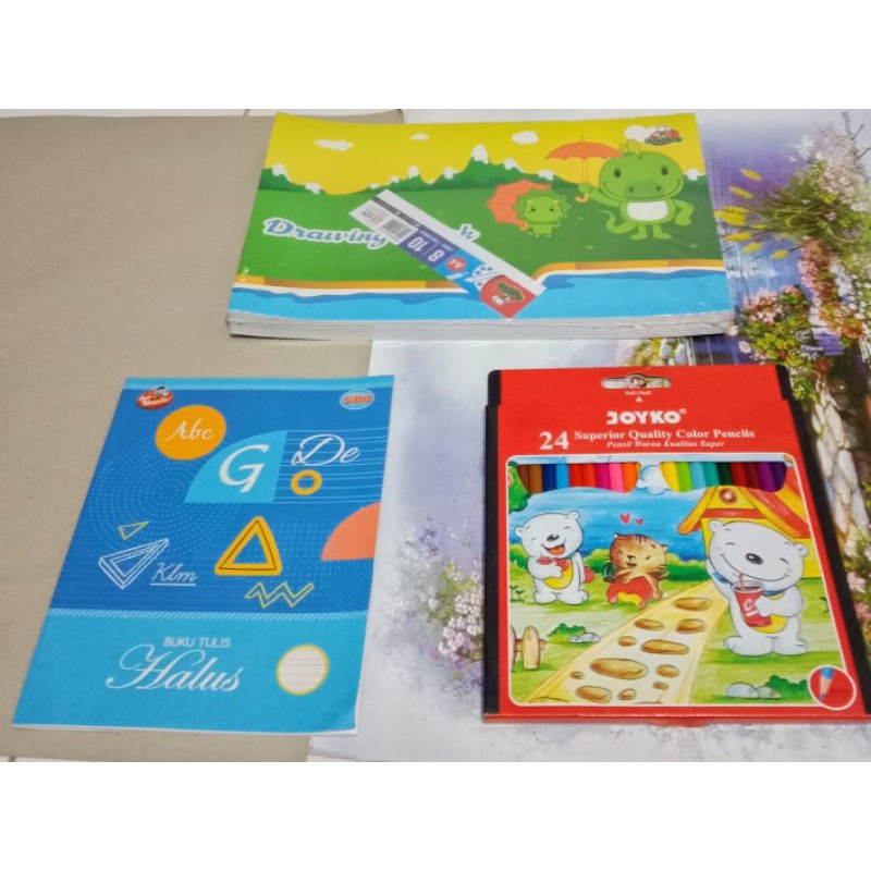 

PAKET HEMAT 3 ATK BUKU GAMBAR A4 BUKU HALUS PENCIL 24 WARNA