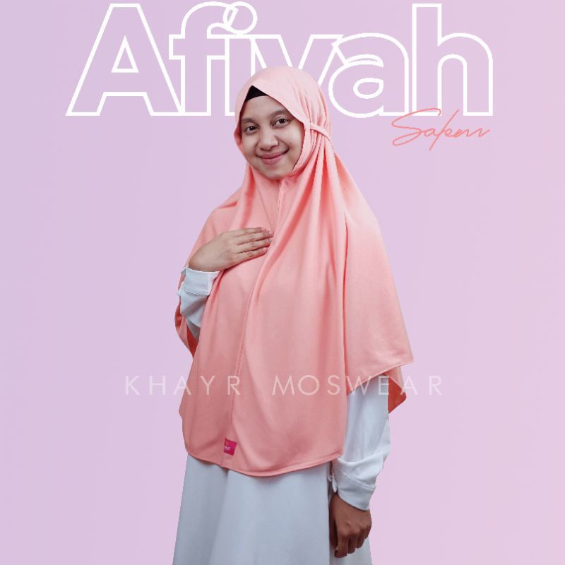 Jilbab Afiyah Warna Salem Khayr Moswear