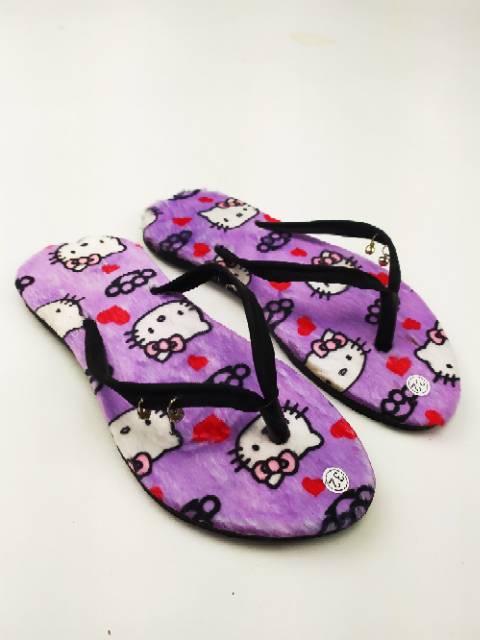 Sandal bulu kerincing karakter hello kitty anak dewasa