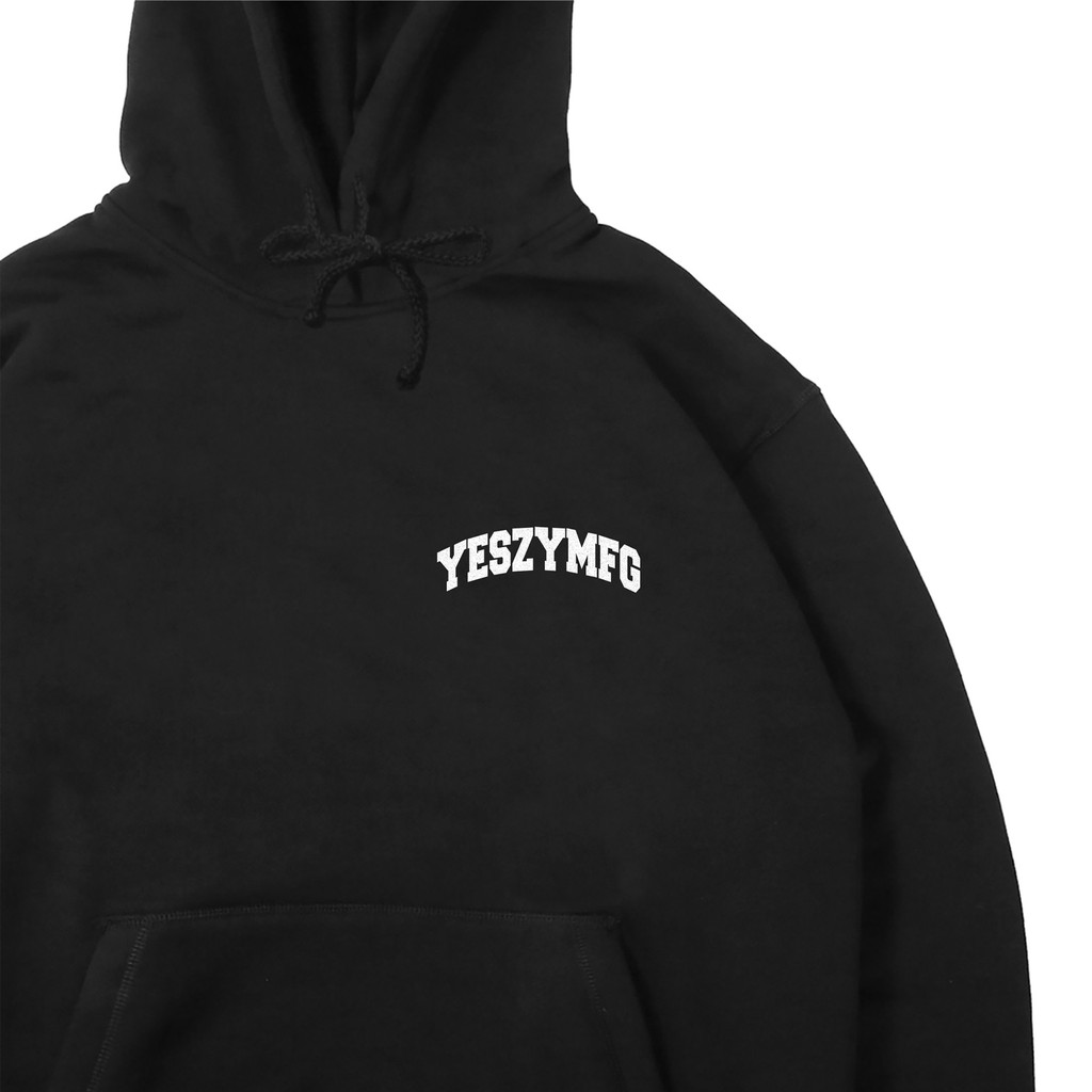 YESZY.MFG Hoodie Black Cyber Small F White