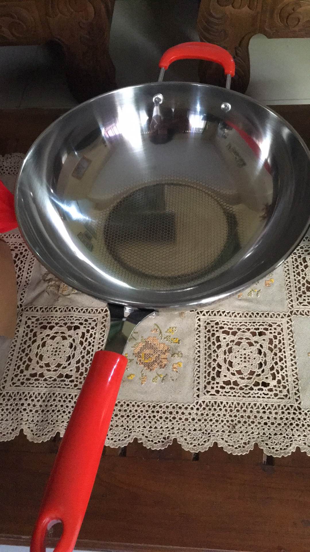 Gm Bear Wajan Wok Stainless Steel 32cm 1297 - Wajan Penggorengan Teflon Wok 32cm