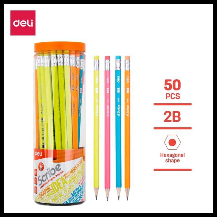 

DELI PENSIL / PENCIL - 2B 50PCS/TABUNG - SUDAH DIASAH EU51006