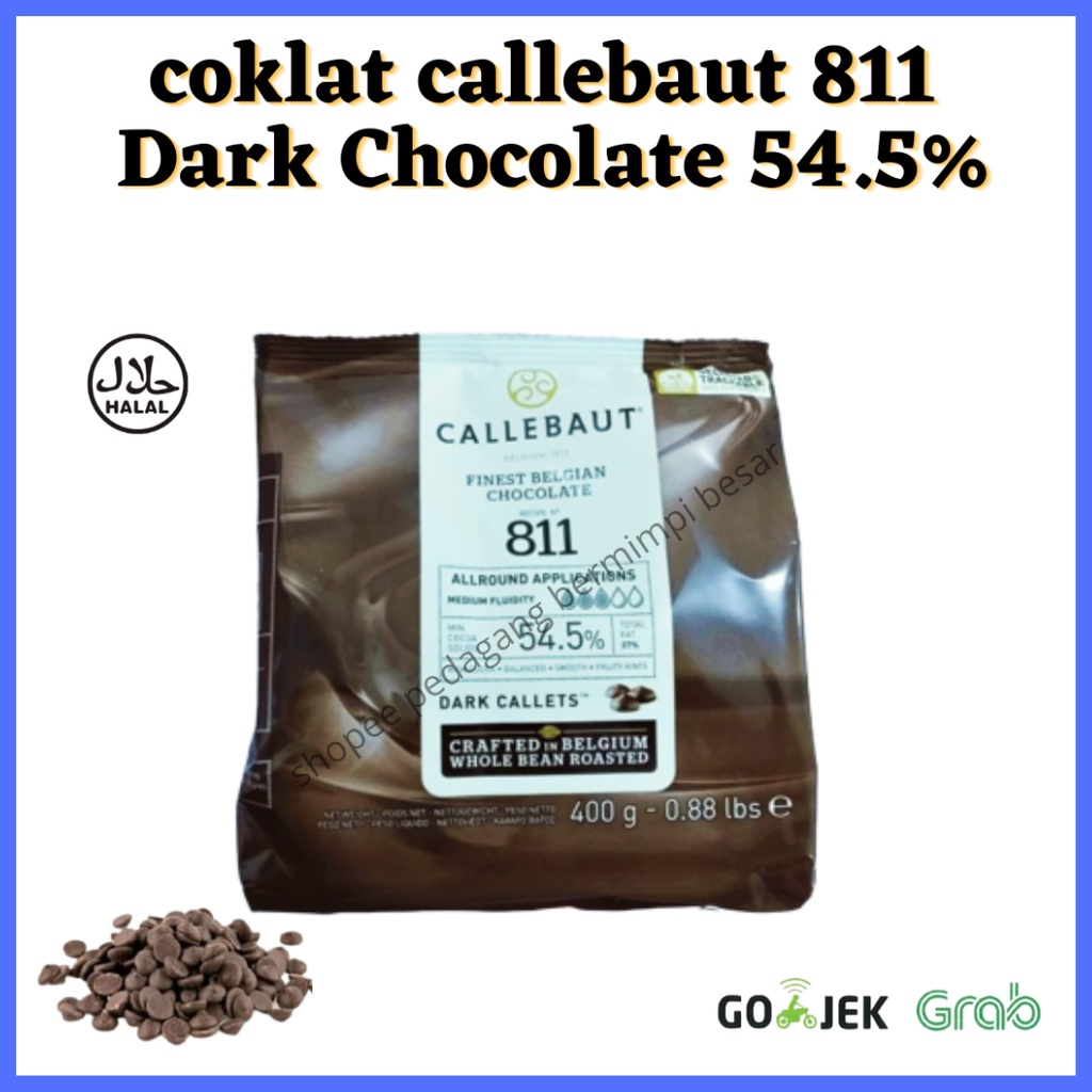 Coklat Callebaut / Callebaut Dark Couverture Chocolate 54,5% / Cokelat Baking Kue 811 400g