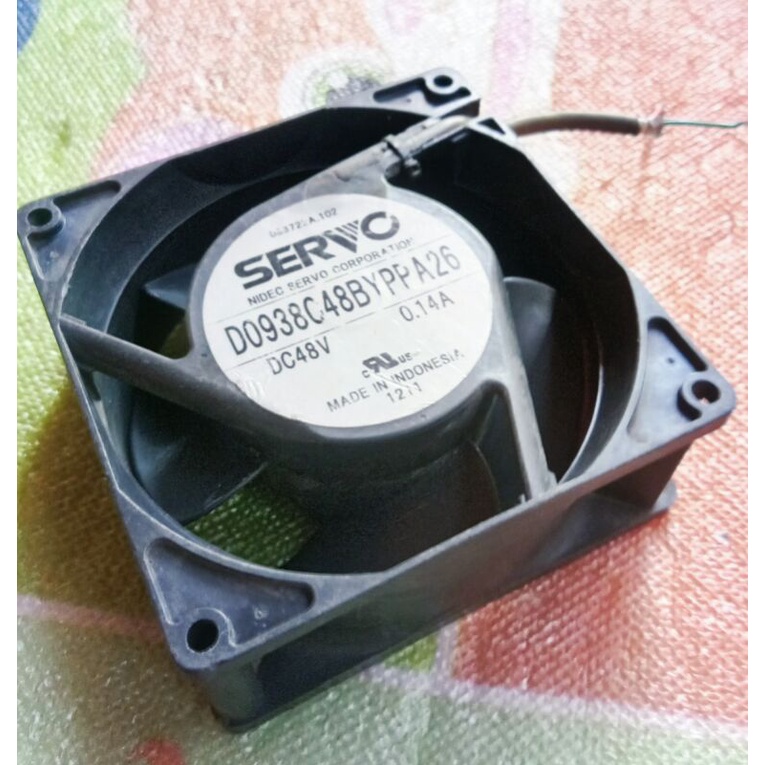 kipas fan servo nidec hingsped DC 48v, 0,14a ukuran 92mm tebal38mm