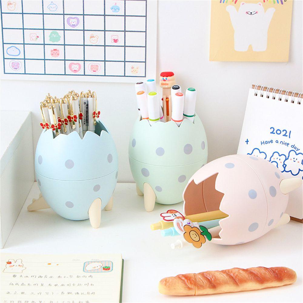 Wonder Dinosaur Egg Pen Holder Hadiah Anak Kotak Penyimpanan Plastik Stationery Meja Organizer