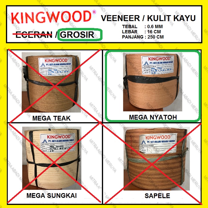 Veneer Mega Nyatoh Kulit Kayu Premium GROSIR