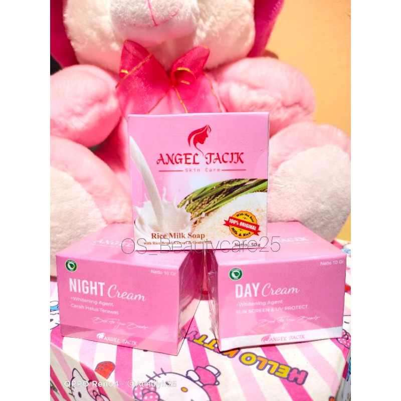 PAKET HEMAT 3IN1 CREAM SIANG MALAM SABUN ANGEL TACIK BEST SELLER READY STOCK