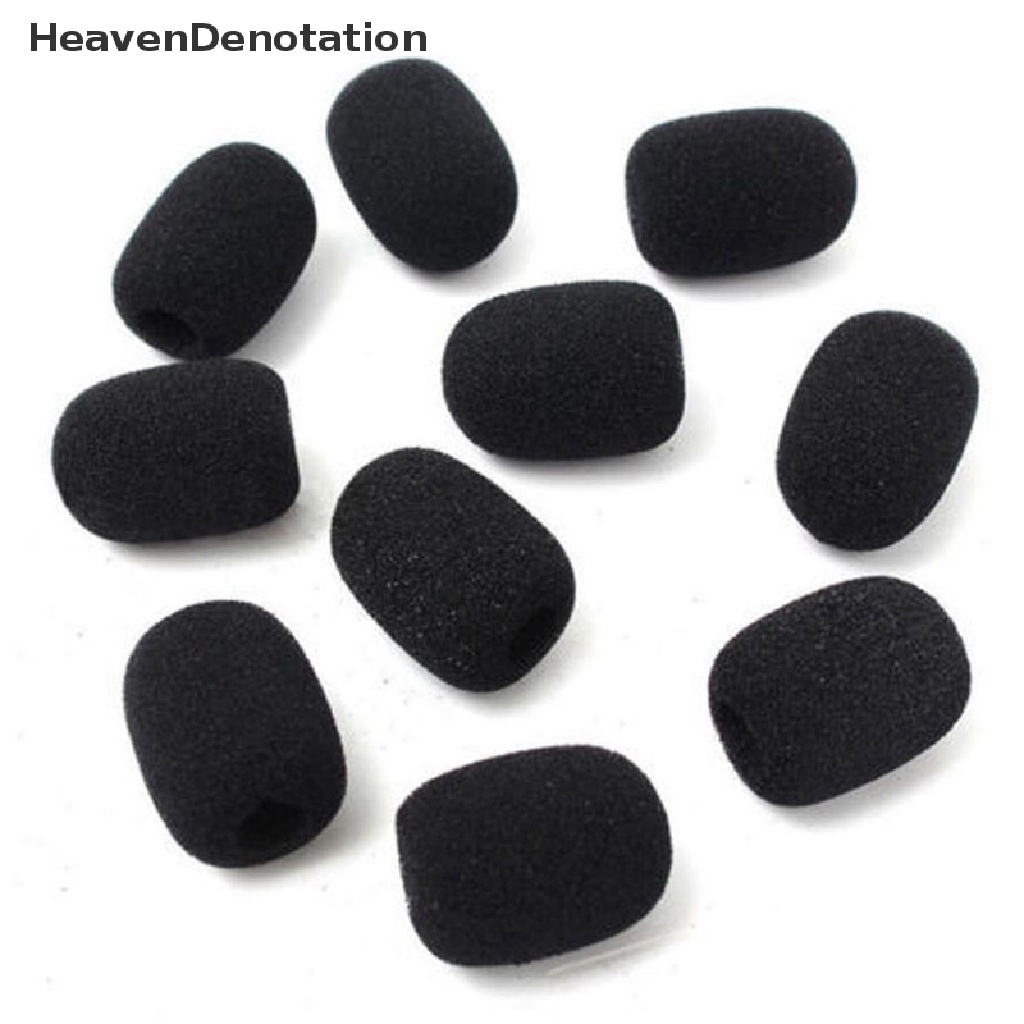 (Heavendenotation) 5pcs / Set Cover Pelindung Mikrofon Bahan Busa Warna Hitam