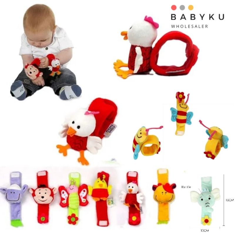 Gelang rattle bayi boneka / mainan gelang bayi kerincing