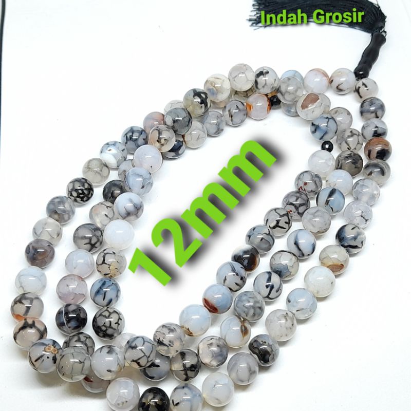 TASBIH BATU AKI SISIK NAGA 12MM 99BUTIR ORIGINAL