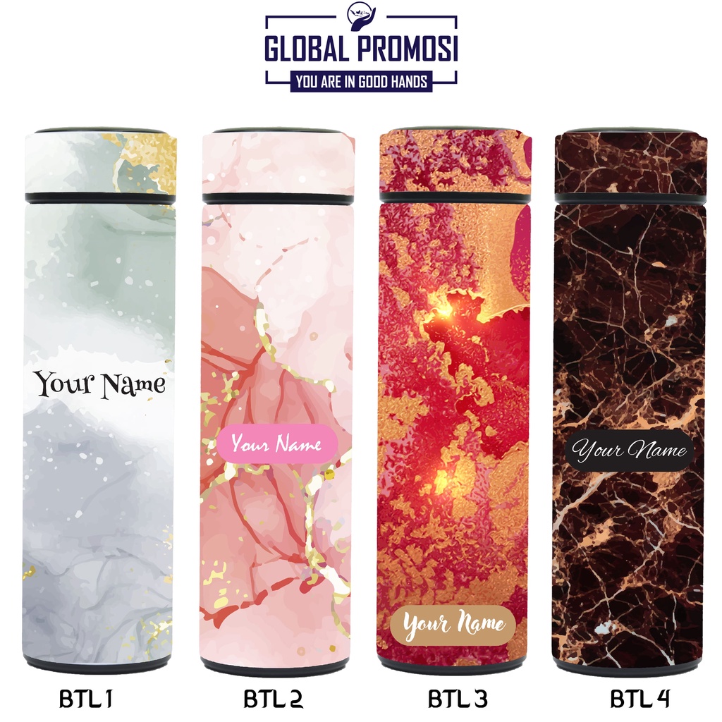 Souvenir Botol Minum Tumbler Print UV Motif Marble Untuk Gift Personal / Corporate