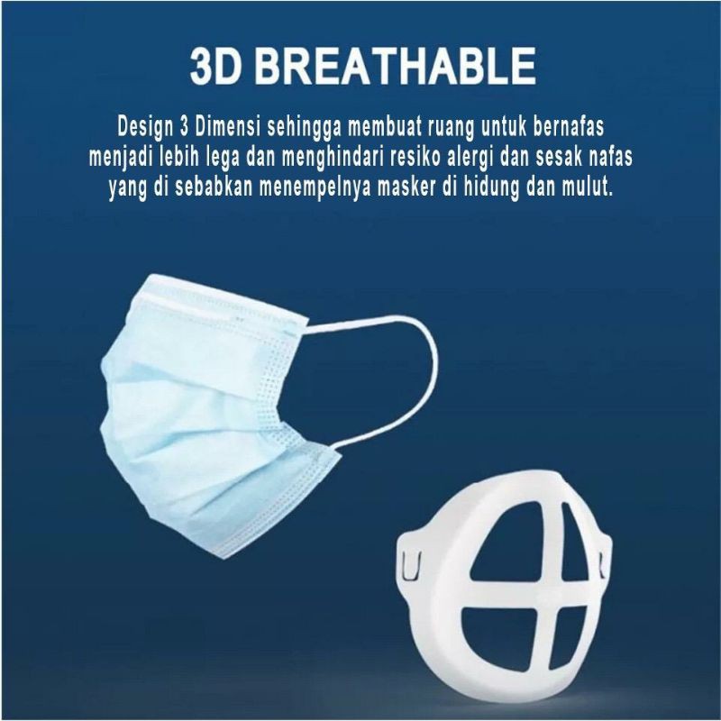 Penyangga Masker 3D Mask Bracket Silikon / Mangkok Masker Sirkulasi Udara / Pelindung Lipstick Asli