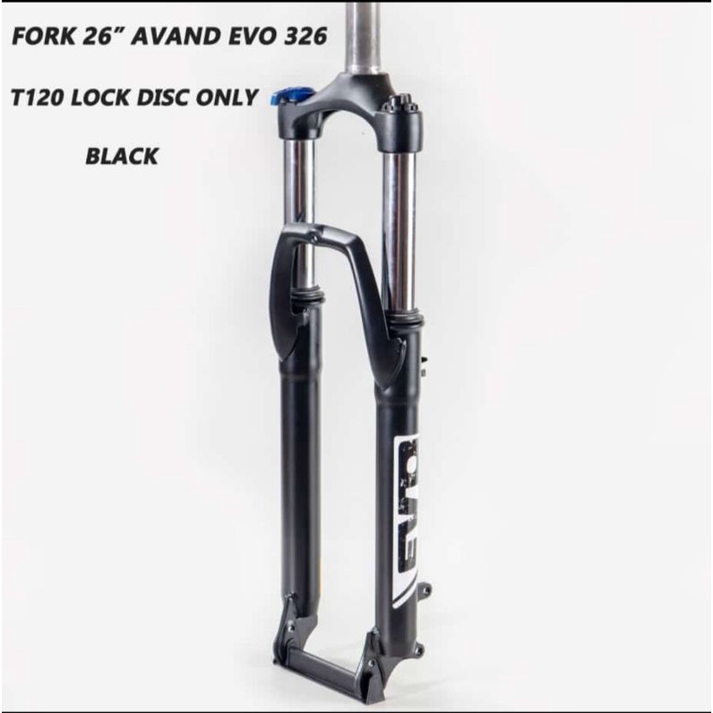 FORK GARPU MTB EVO 26 COIL 28.6 T.120 LOCK DISC ONLY HITAM