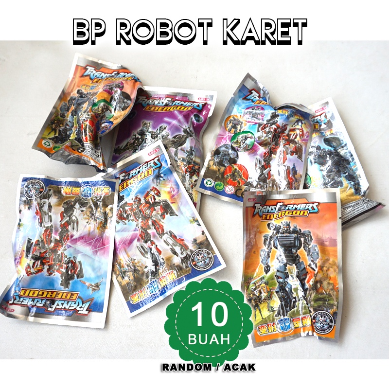 Mainan figure bongkar pasang robot 10 pcs - BP ROBOT KARET 10 buah