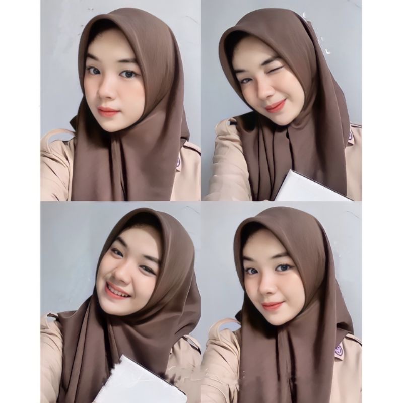 JILBAB sekolah / KERUDUNG Paris Premium// Jahit tepi ANTI LETOY SEGI EMPAT