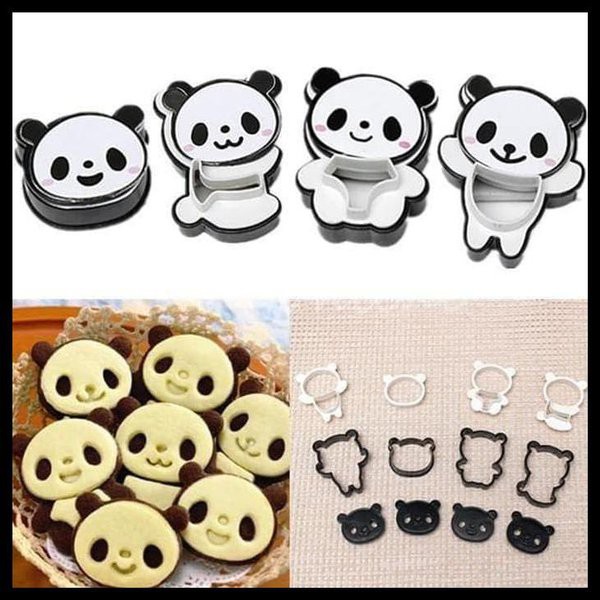 Cetakan Cookies Panda Kue Kering Panda Isi 4 - Cetakan Bento Panda - Cetakan Bento Lucu - Cetakan Sayur Keju