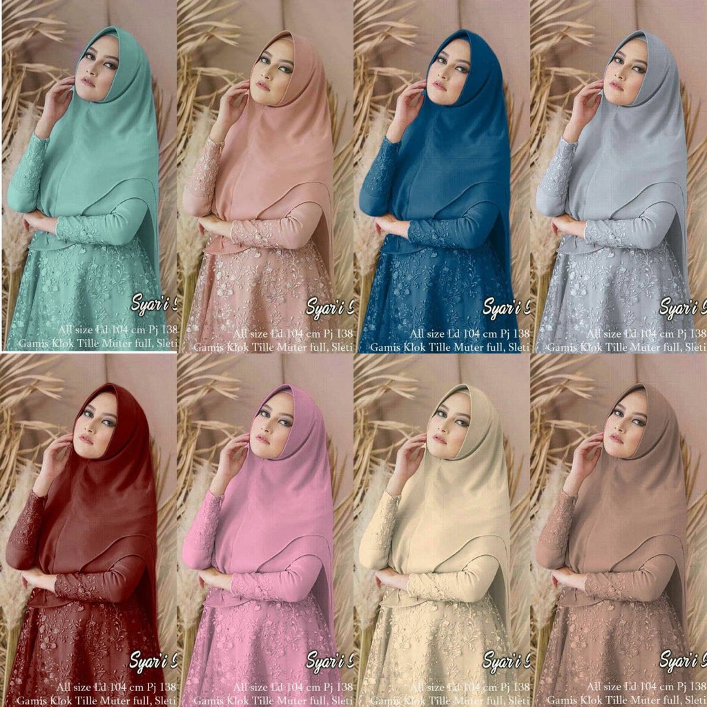 Big Size Gamis Syar'i Ainun Premium Free Hijab / Ld 110 - 120cm