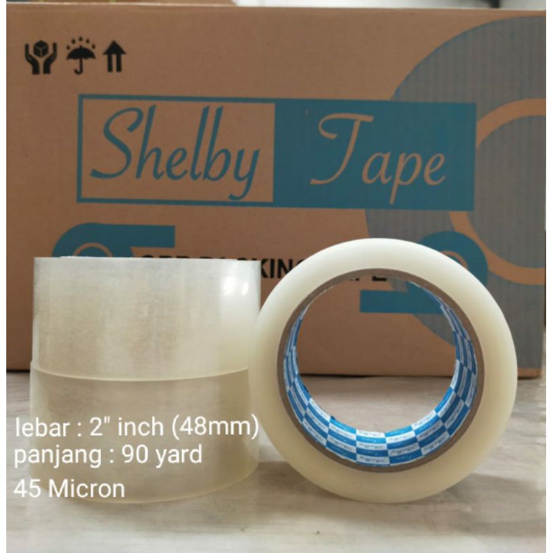 

lakban bening / coklat 2 inch 48mm x 90 yard Merek Shelby