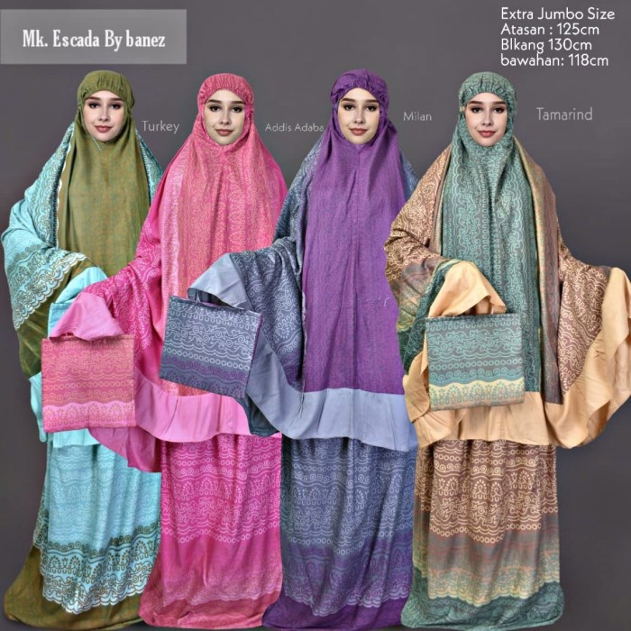 MUKENA ESCADA/RUKUH MEWAH/PRAYER SET/TELEKUNG/PREMIUM//BIG/BATIK ETNIK