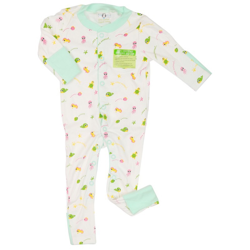 Imochi Sleepsuit Panjang - Sea Animal Hijau