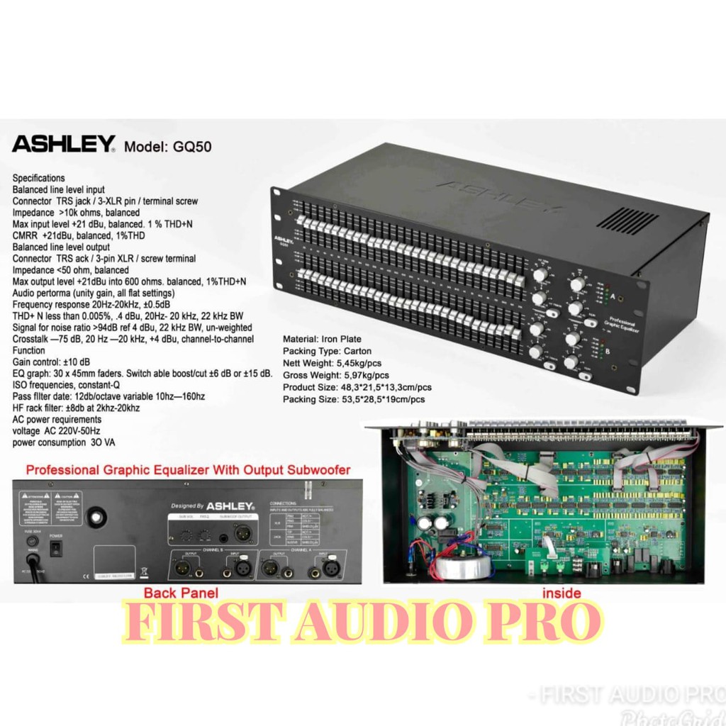 EQ ASHLEY GQ50 / GQ 50 / GQ-50 NEW EQUALIZER ASHLEY ORIGINAL