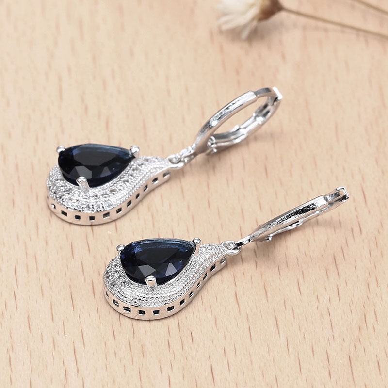 JA-001 Anting Sapphire Safir Perhiasan Silver Perak