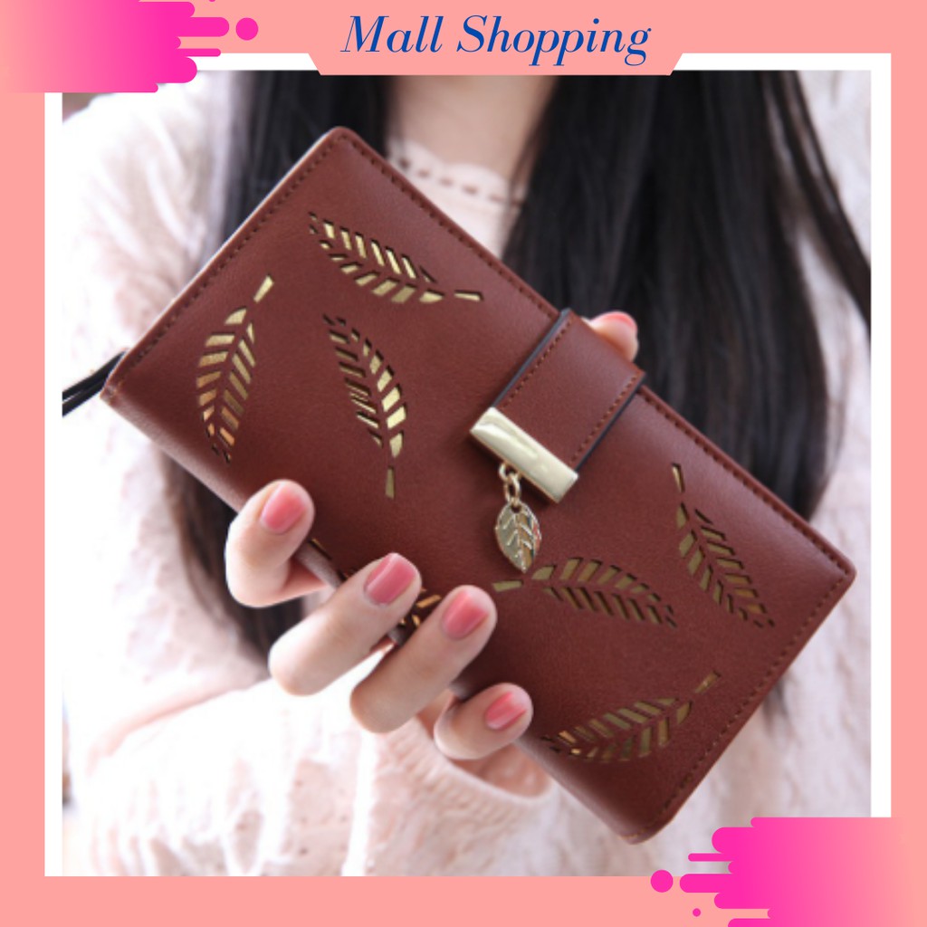 (COD)Dompet Wanita Dompet Kulit Dompet Panjang Women Wallet MALLSHOPING