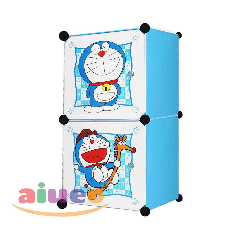Dijual  AIUEO   Lemari Pakaian Motif Doraemon 2 Pintu  Biru
