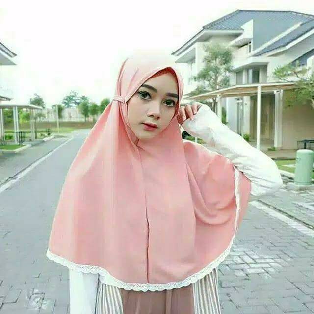 Bergo Maryam Renda / Bergo Fatimah renda bawah / Hijab Instan Murah