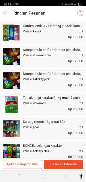 Taplak Meja Karakter(1 Kg Muat 7 Pcs)