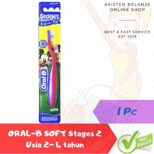 Soft Stage 1 2 3 4 ORAL-B Sikat Gigi Bayi Balita Anak 1 Pcs ORAL B Baby &amp; Kids Tooth Brush OralB