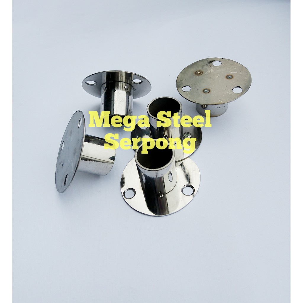 Bracket braket Pipa Bulat Topi Full Stainless 5/8 Inch, Tebal 1.0 mm