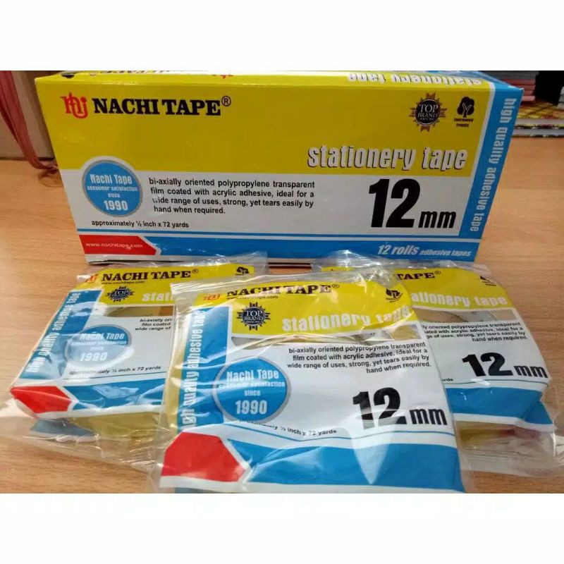 

NACHI 12mm x 72yard 12cm 1/2"inch solasi isolatip bening 1Pcs saja