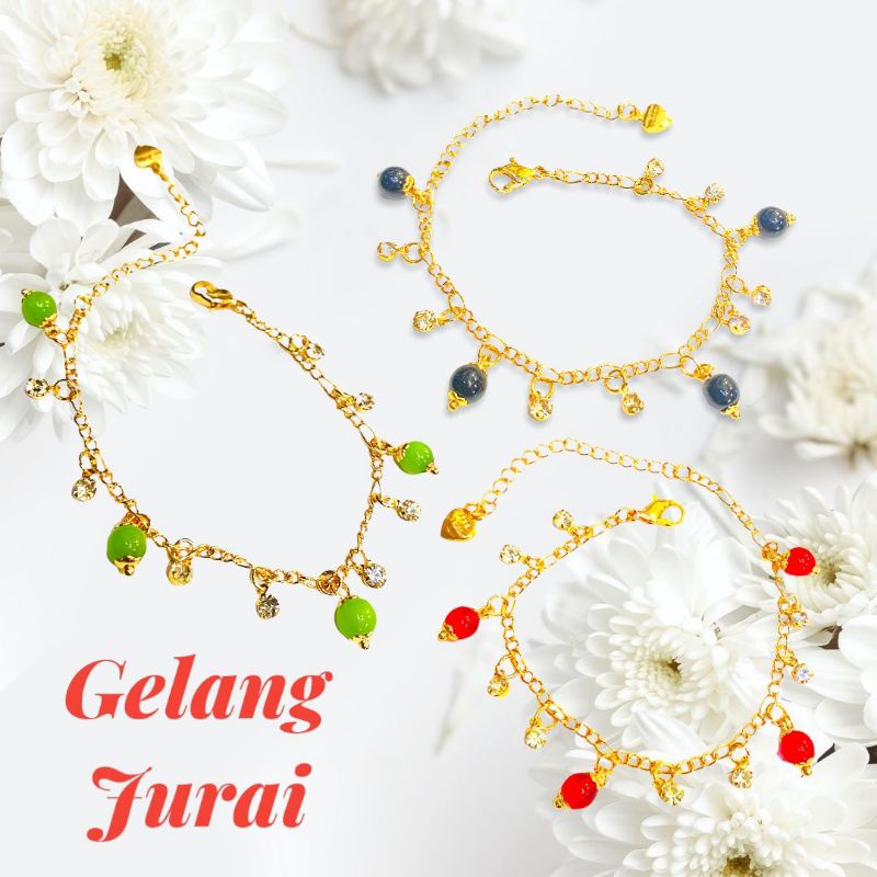 gelang jurai permata//gelang wanita//perhiasan lapis emas