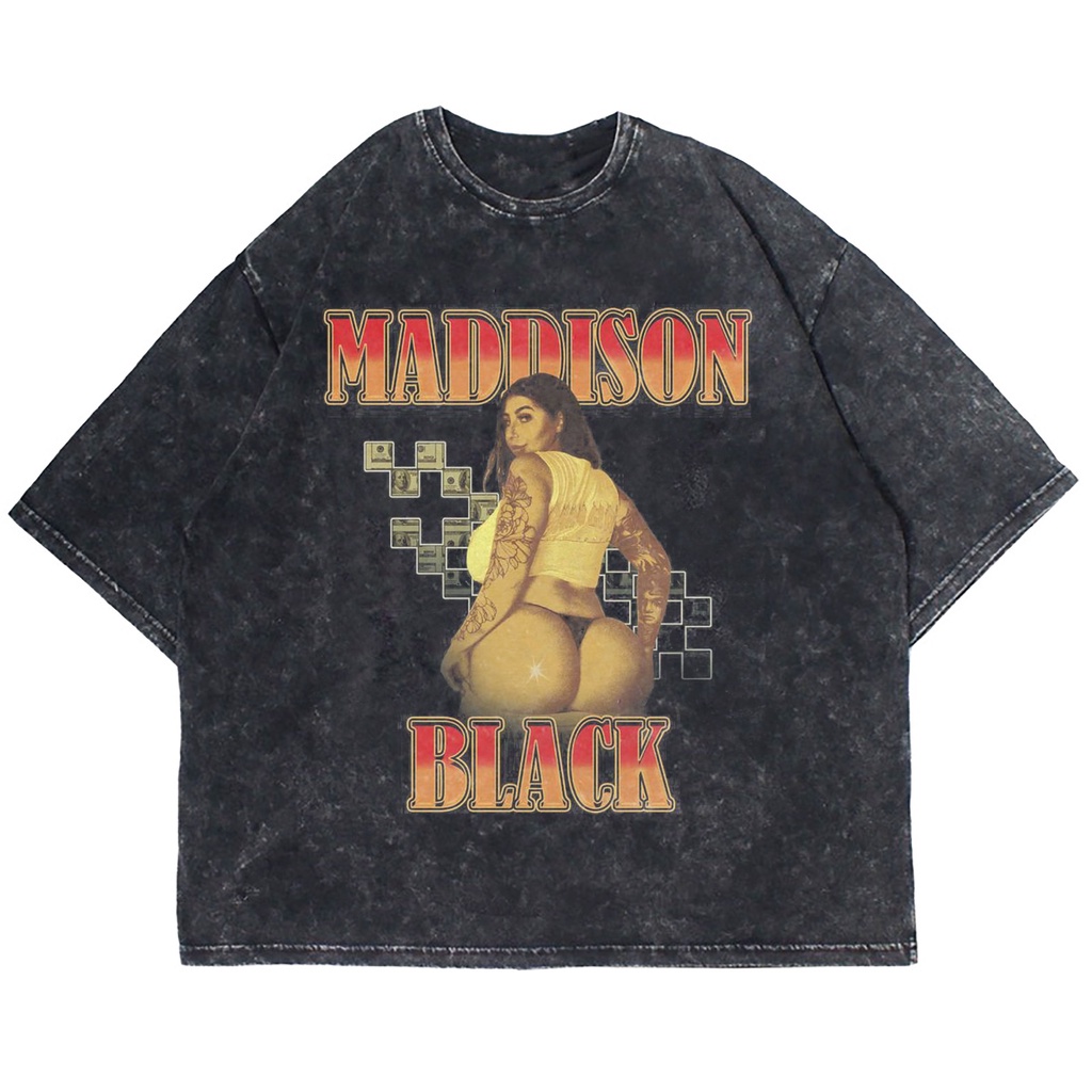 KAOS OVERSIZE MADDISON BLACK WASHING VINTAGE TEE ( WASHING T-SHIRT )