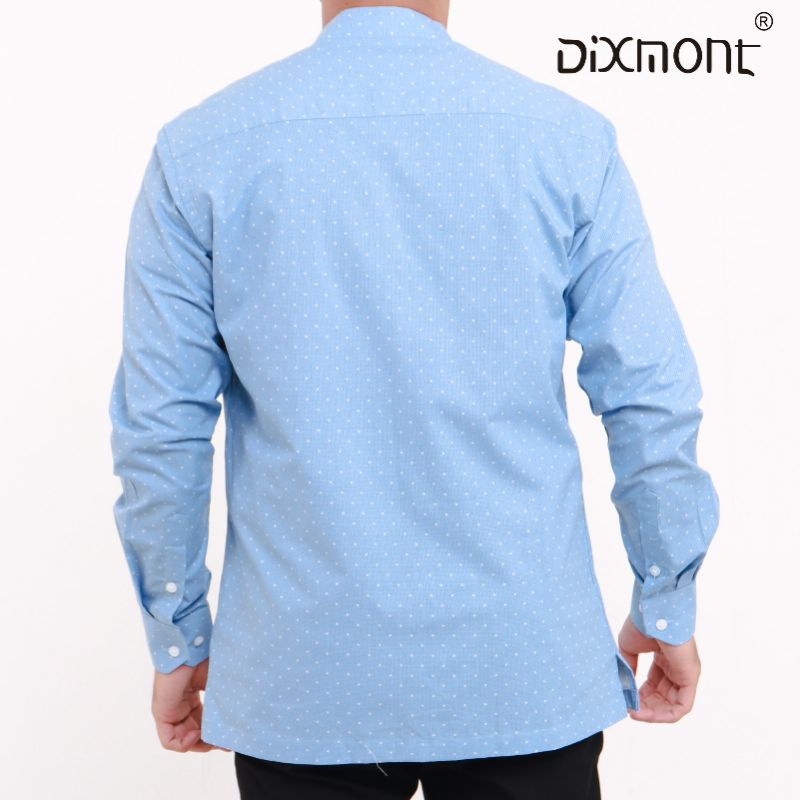 Dixmont Kemeja Pria Basic Formal Motif Lengan Panjang Hem ML01221