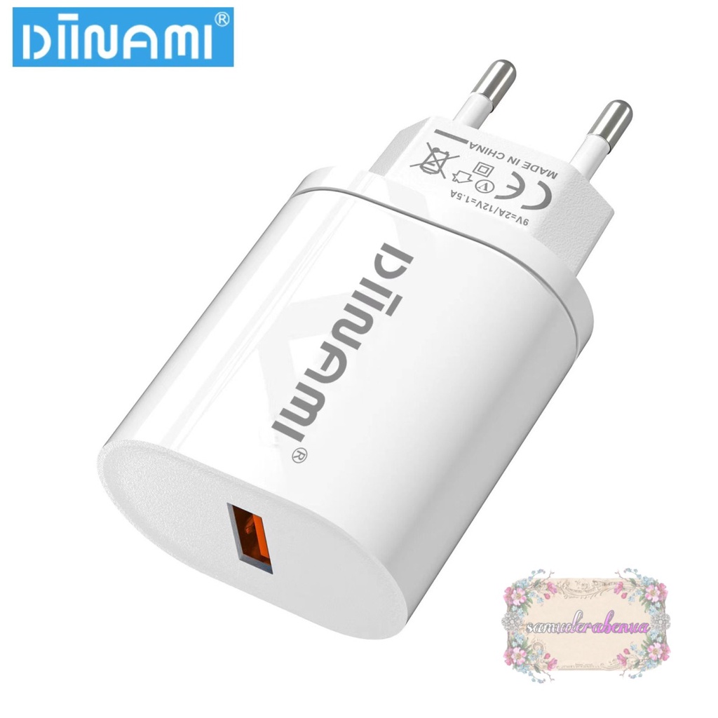 DIINAMI Adaptor Charger DM-Q1 Batok Charger Single Port Quick Charger 18W Qualcomm QC3.0 3A Output - Garansi Original Resmi 1 Tahun SB4116