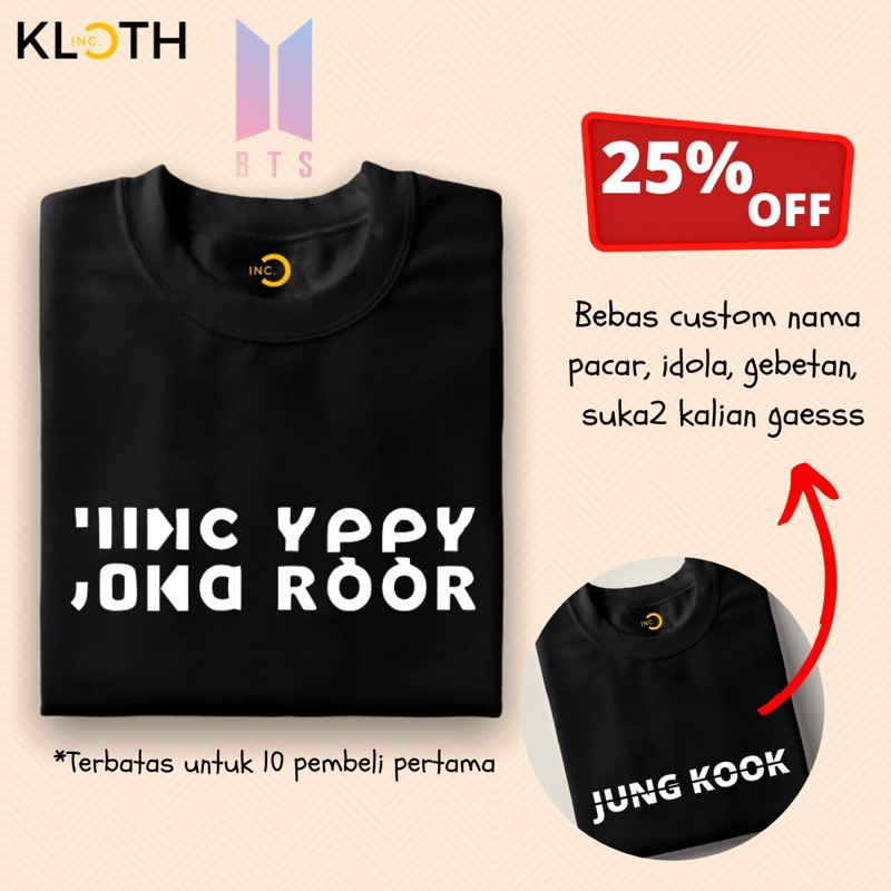 Kaos BTS Custom Anti Bucin / Kaos Ilusi Viral Tiktok Cotton Combed 24s Bisa Upgrade Lengan Panjang