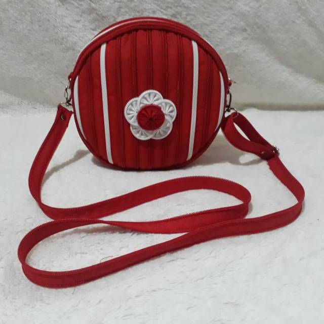 Tas selempang zipper premium